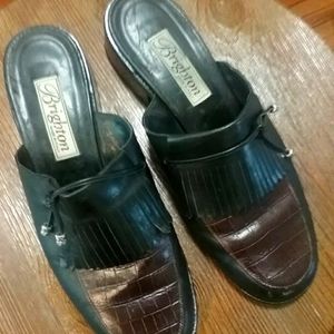 Brighton Darma mules dk brown/black size 9 ex cond